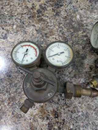 Vintage WELDER DOCKSON DETROIT Gas / Oxy.  Regulator Gauges / Steampunk / Retro 2
