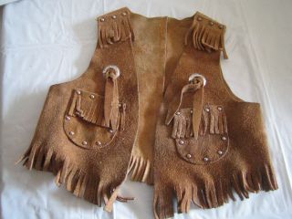 Vintage Brown Suede Leather Child 