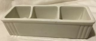 Vintage White Hall Pottery 3 Section Sugar Condiment Holder 717 - Made Usa