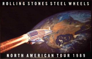 Vintage Rolling Stones Steel Wheels Tour Concert Poster Still Og