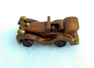 Wooden Toy Hand Made Ancient Vintage Car