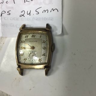 Mens CLINTON 17 Jewel TRYES to Run Watchmakers Estate Vintage Parts Repair 2