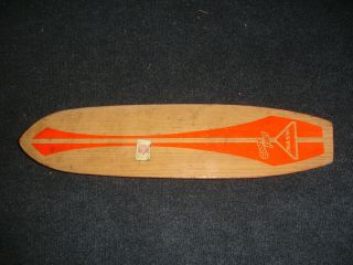 Vintage 1960s Goofy Foot Wood Nash Sidewalk Skateboard Wooden Labels