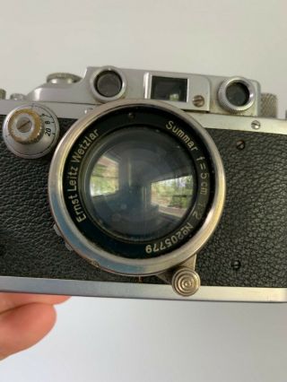 Leica Leitz lllb With 5cm f2 Summar lens Vintage German Rangefinder Camera 6