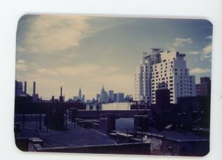 Nyc Skyline - Vintage Color Snapshot Photo York City 1960 Ansco Printon