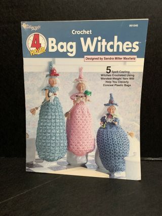 4 Hour Bag Witches Crochet Pattern Booklet & Witch Doll Vintage Sa