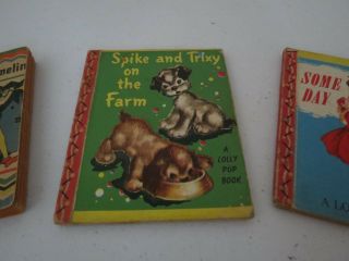 SPIKE & TRIXY ON THE FARM Vintage 1950 ' s Mini Lolly Pop Children ' s Book plus 2 3