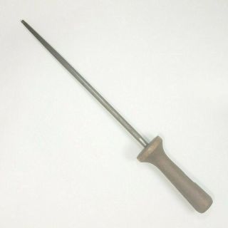 Chicago Cutlery Sharpening Rod Honing Steel For Knives Vintage Walnut Handle 10 "