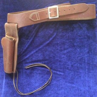 Vintage Hunter 152 - Large Leather Holster & Gun Belt Ammo Loops -