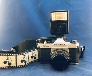 Pentax K1000 Camera With Lens And Disney Strap Slr Film