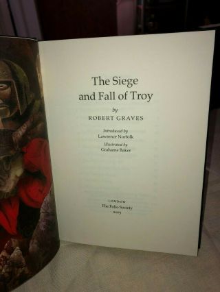 FOLIO SOCIETY THE SIEGE AND FALL OF TROY WITH SLIPCASE Robert Graves 2005 6