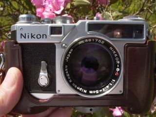 Nikon Sp Nikkor - S.  C Rangefinder 5cm 1.  4 Ver4 Black W/ Case Bottom &pat Pend Hood