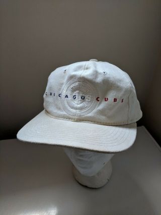 Retro 90s Chicago Cubs Vintage American Needle White Strapback Hat Cap Mlb Rare