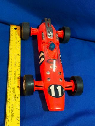 1960s Processed Plastics Toy Indy Race Car 11 Stp Gas Oil Vtg Driver 11.  5 " Red