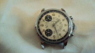 Vintage Swiss Endura Lapanouse panda dial chronograph telemeter parts repair 2