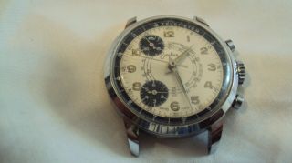 Vintage Swiss Endura Lapanouse panda dial chronograph telemeter parts repair 3