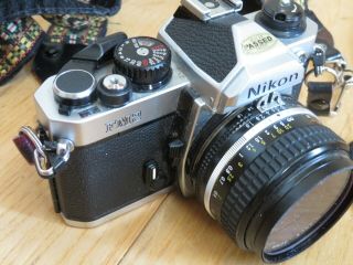 Nikon Fm2 Camera Plus Nikon Nikkor 50mm Lens & Strap (r808)