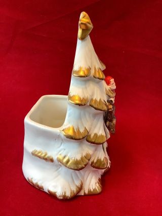Vintage Napco Diorama Christmas Tree Santa Reindeer Carolers Planter I2 5