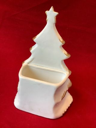 Vintage Napco Diorama Christmas Tree Santa Reindeer Carolers Planter I2 6