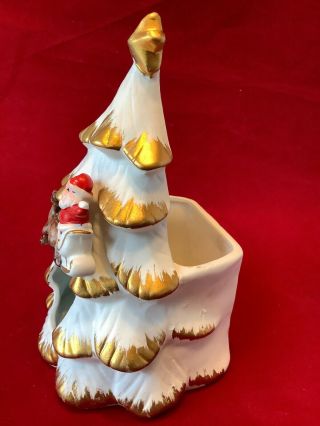 Vintage Napco Diorama Christmas Tree Santa Reindeer Carolers Planter I2 8