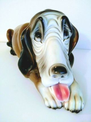 Silvestri Brothers Chalkware Plaster Bank Hound Dog 1966 Vintage 24 Inches