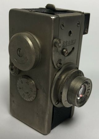 Vintage c.  1947 FIRST Version ' Made In Tokyo ' Steky Subminiature Camera nickel 3