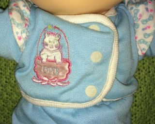 Vtg Cabbage Patch BABIES Doll Bean Butt BBB 1986 Kitty Cat Outfit CPK HTF 3
