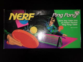 Vintage Nerf 1992 Kenner Ping Pong Game Toy Table Tennis (complete Set)