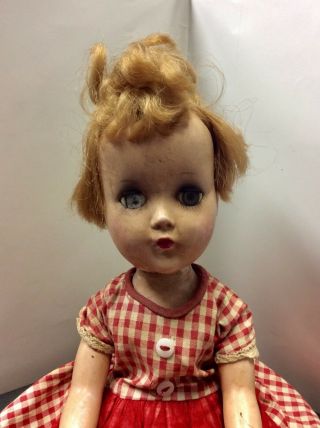 Vintage 1950s R & B Arranbee 14 " Hard Plastic Doll Creepy Halloween Prop