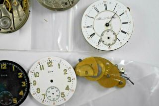 Vintage Pocket Watch Movements Elgin Illinois Waltham Rockford Hampden 4