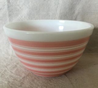 Vintage Pyrex Pink And White Stripe Bowl 1 1/2 Pint 401