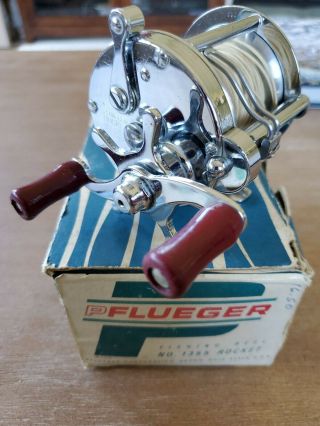 Vintage Pflueger Rocket Reel No.  1355 Fishing Reel,  Box,  Instructions,