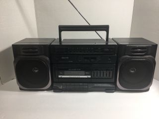 Vintage Sanyo Boombox,  Am/fm Stereo Cassette Player,  Detachable Speakers