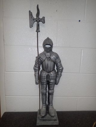 Tall Medieval Knight Armor Crusader Cast Aluminum Vintage Wall or Table Mexico 2