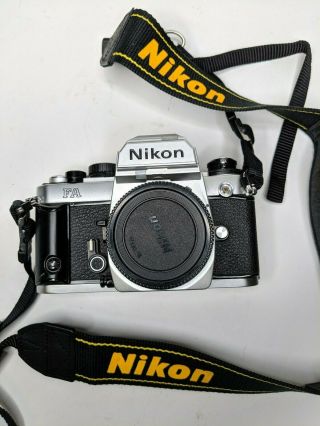 Nikon Fa Slr 35 Mm Camera Body W/ Nikon Strap Made In Japan
