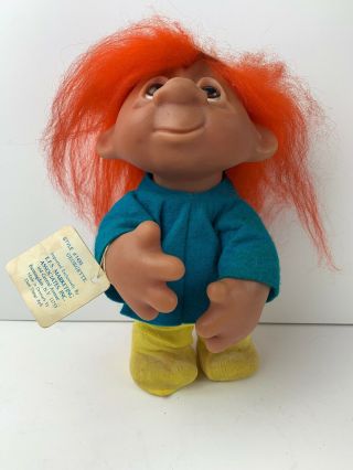 Vintage 1982 Thomas Dam Troll Doll 9 " Denmark Norfin Georgette W/tag T9