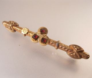 Antique Victorian Garnet & Gold Filled Bar Pin Antique Bar Pin Antique Jewelry