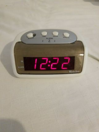 Vintage Westclox Digital Alarm Clock Model 66100 - Snooze - Backup Battery -