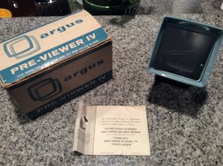 Vintage Argus Pre - Viewer Iv For 35mm Color Slides With Instructions