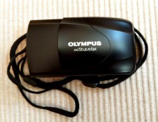 Black Olympus Stylus Epic All Weather Ultra Compact 35mm Camera