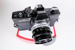 Vintage Pro - Black Body Minolta SR - T MC 35mm Camera w/ Rokkor - PF 55mm f/1.  7 Lens 2