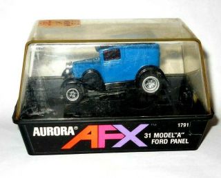 Vintage Aurora Afx `31 Model " A " Ford Panel Truck Ho Slot Car With Case,  Runs