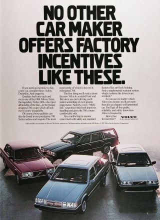 1988 Volvo 240 760 780 Vintage Advertisement Coupe Wagon Sedan