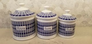 Vintage Williams Sonoma Portugal Canisters Farine Sucre Cafe Flour Sugar Coffee
