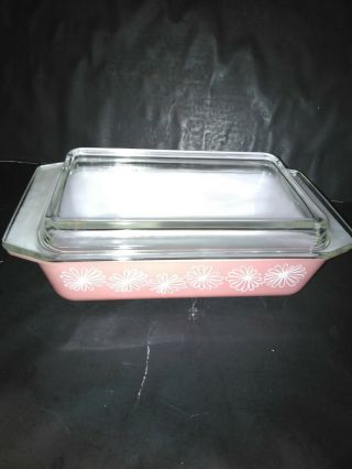 Vtg 1950s Pyrex Pink Daisy 2qt.  575 - B Casserole Dish W/lid A - 15 Ex.