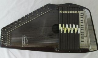 Vintage Oscar Schmidt Autoharp 12 - Chord Zither For Repair Dark Brown Instrument