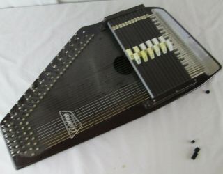 Vintage Oscar Schmidt Autoharp 12 - Chord Zither For Repair Dark Brown Instrument 6
