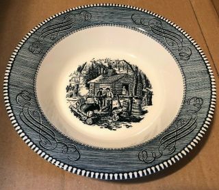Vintage Currier And Ives Royal China 9 1/8” Serving Bowl Maple Sugaring