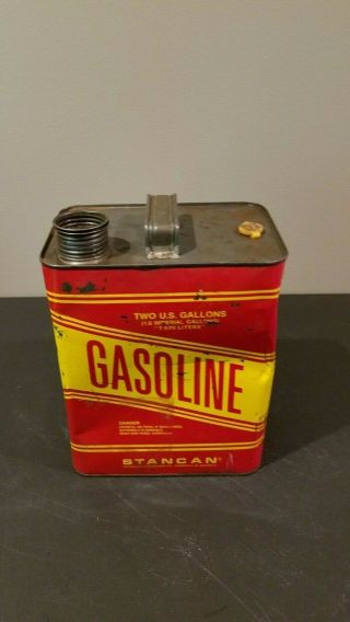 Vintage Metal Stancan 2 Gallon Vented Gas Can