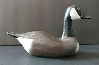 Hand Carved Wooden Painted Duck Decoy By Clarence Bauer Folk Art